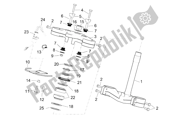 All parts for the Steering of the Aprilia ETV 1000 Capo Nord 2004