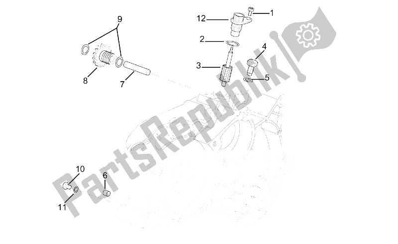 All parts for the Right Crankcase of the Aprilia RX 50 2003