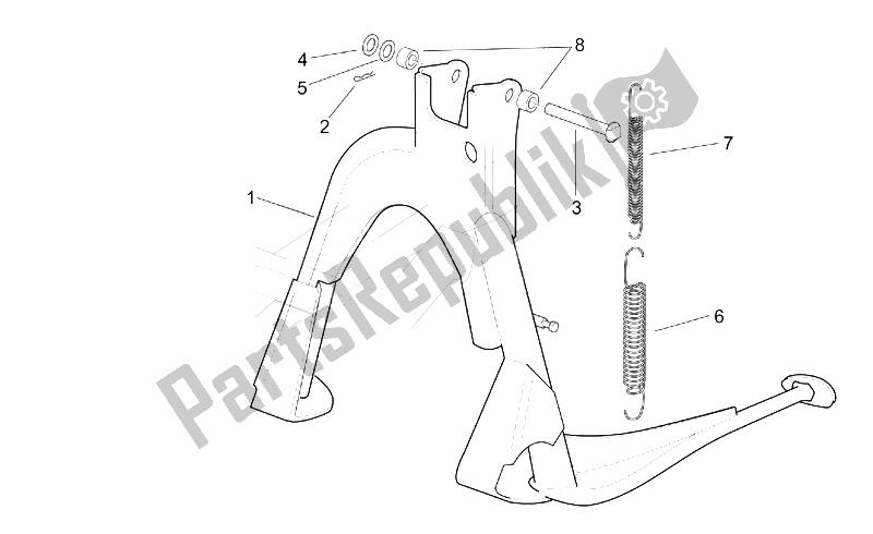 Toutes les pièces pour le Béquille Centrale du Aprilia SR 125 150 1999