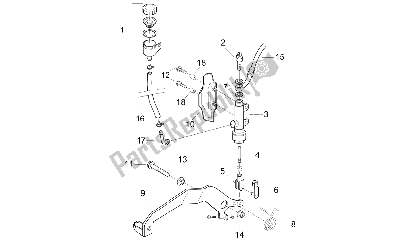 Alle Teile für das Hauptbremszylinder Hinten des Aprilia MX 50 2004