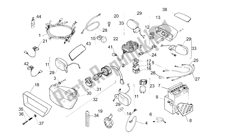 All parts for the Electrical System of the Aprilia Pegaso 650 1992