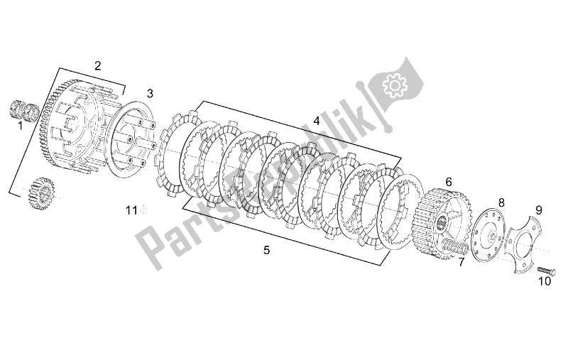 All parts for the Clutch of the Aprilia Classic 125 1995