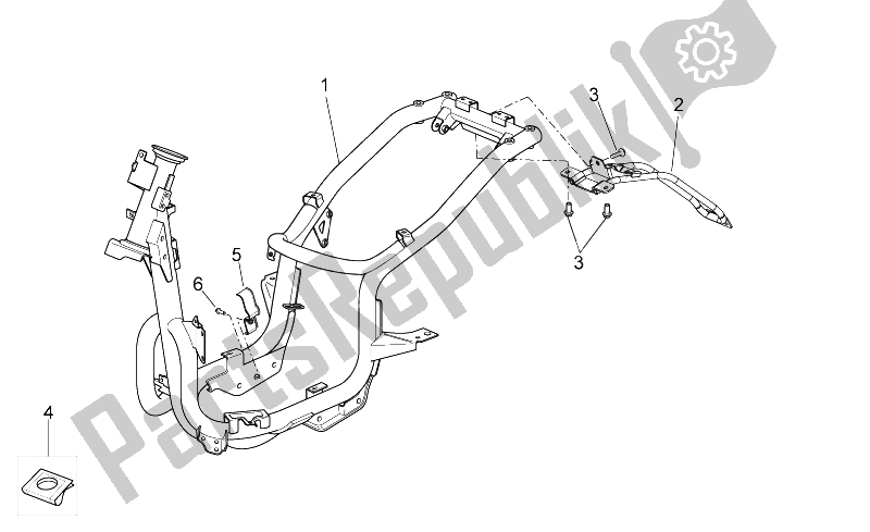 All parts for the Frame of the Aprilia Scarabeo 125 200 IE Light 2009