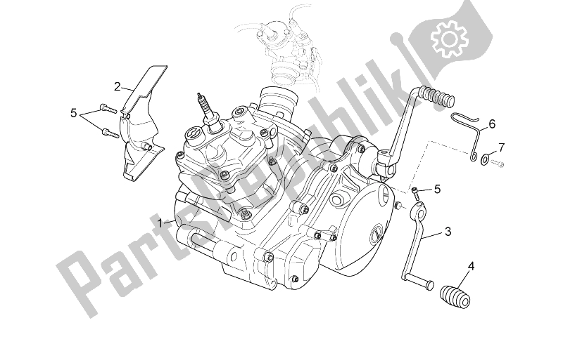 All parts for the Engine of the Aprilia RX SX 125 2008