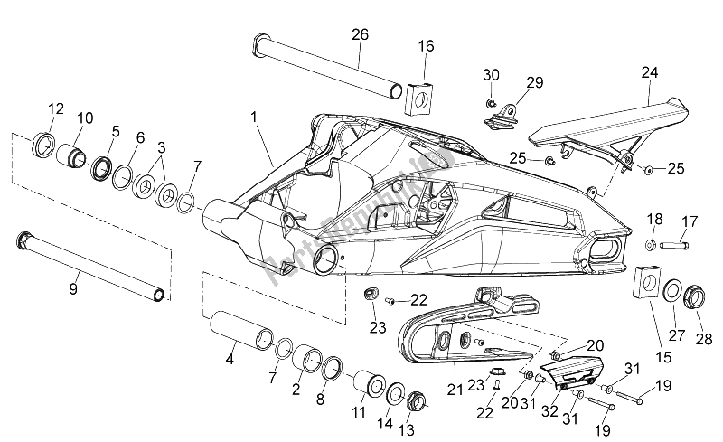 Tutte le parti per il Forcellone del Aprilia Shiver 750 PA 2015