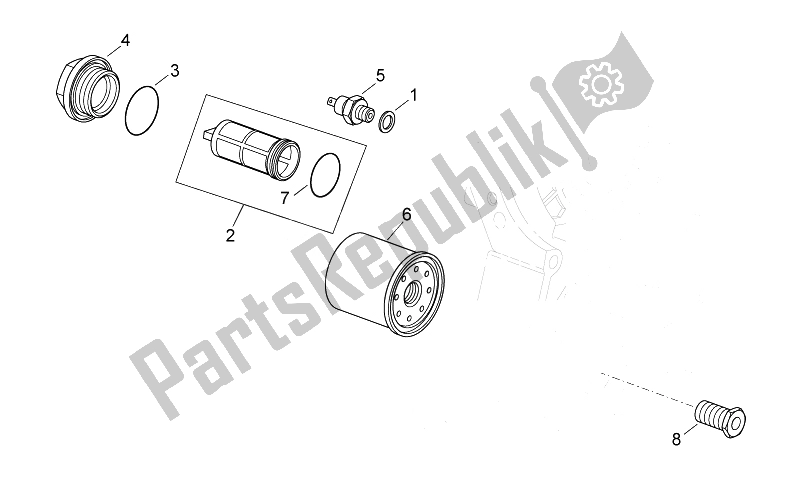 All parts for the Oil Filter of the Aprilia Sport City Cube 125 200 Carb E3 2008