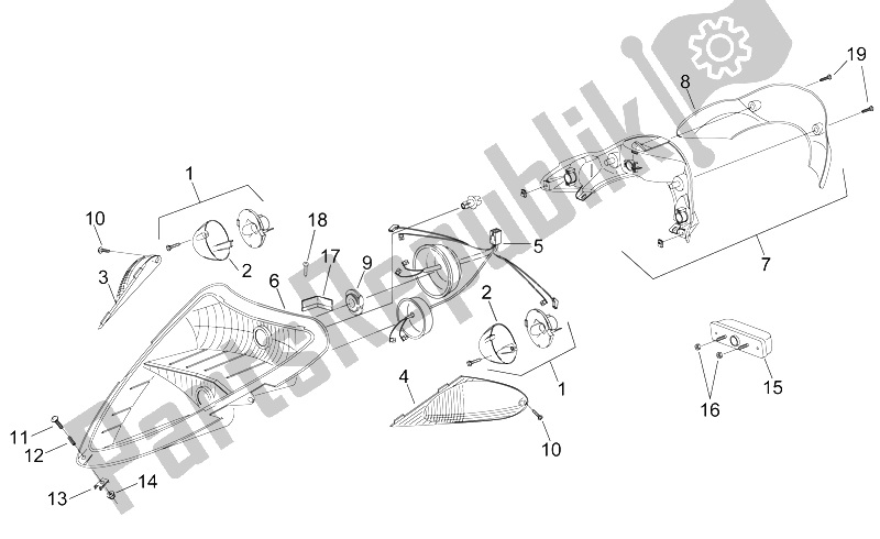 Tutte le parti per il Luci del Aprilia Sonic 50 H2O 1998