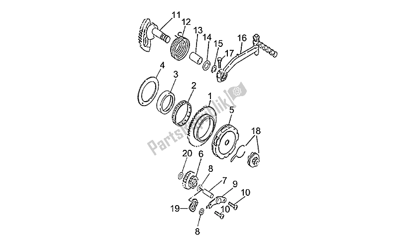 Toutes les pièces pour le Démarreur Au Pied du Aprilia Quasar 50 100 2003