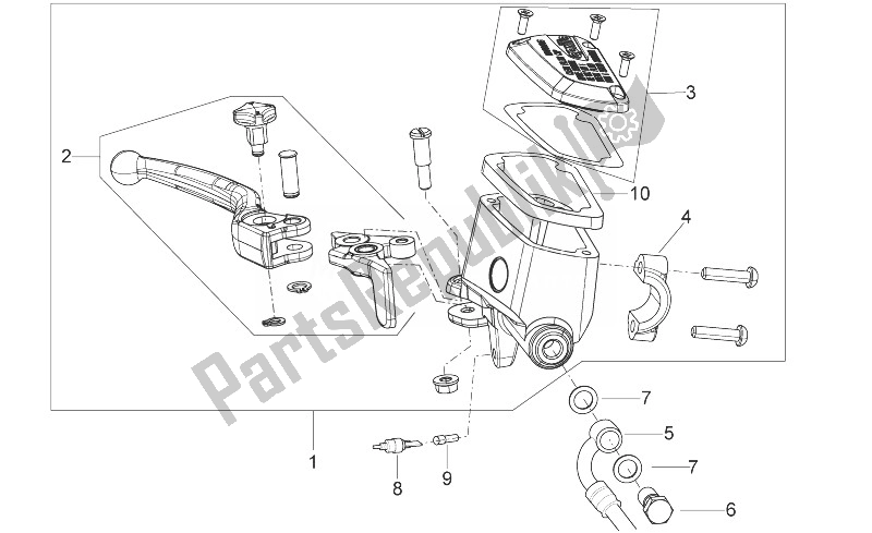 Toutes les pièces pour le Maître-cylindre Avant du Aprilia Shiver 750 USA 2011