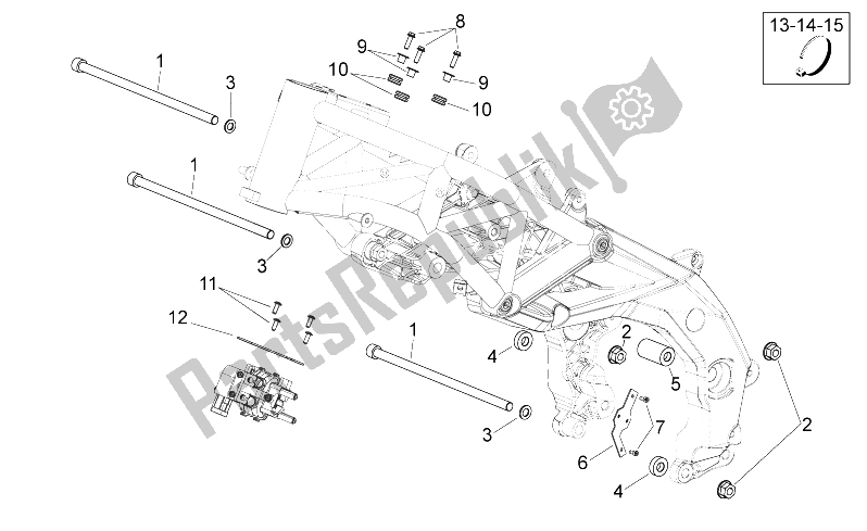 All parts for the Frame Ii of the Aprilia Shiver 750 2007