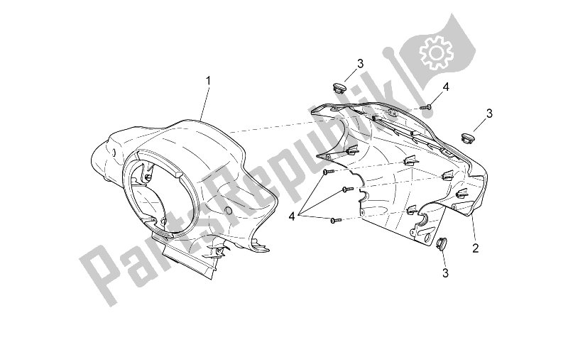 Todas las partes para Cuerpo Delantero I - Soporte De Faro de Aprilia Scarabeo 50 2T E2 NET 2010