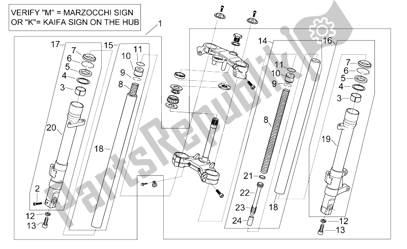 Tutte le parti per il Forcella Anteriore Ii del Aprilia RS 50 1999