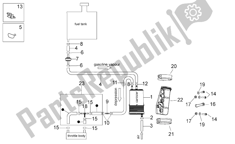 Todas las partes para Sistema De Recuperación De Vapor De Combustible de Aprilia RSV4 Racing Factory L E Europe 1000 2016