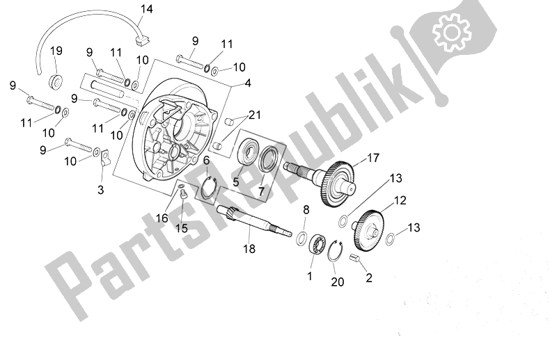 Todas as partes de Transmissão do Aprilia Scarabeo 100 4T E3 2006