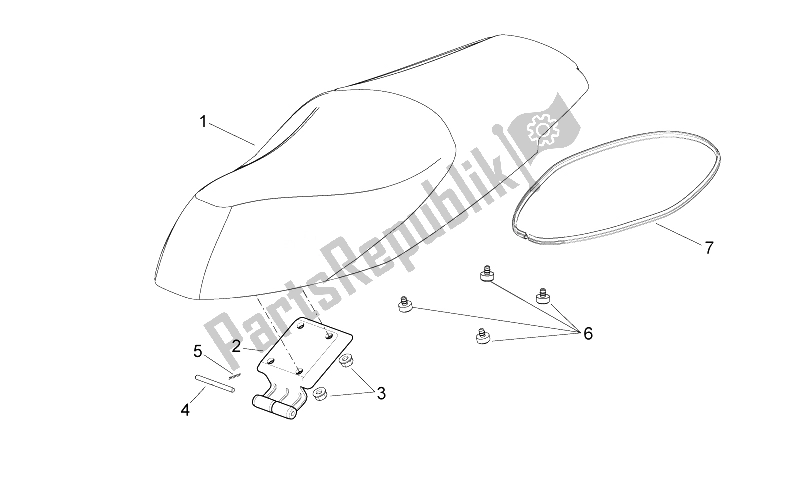 All parts for the Saddle Unit of the Aprilia Sport City Cube 125 200 Carb E3 2008