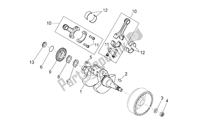 All parts for the Drive Shaft of the Aprilia SXV 450 550 2009
