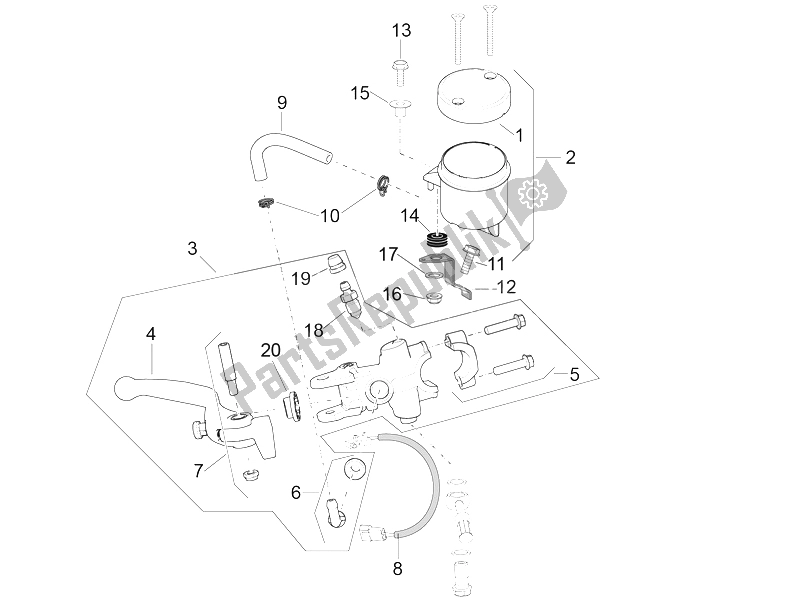 All parts for the Front Master Cilinder of the Aprilia RSV4 RR Europe 1000 2016