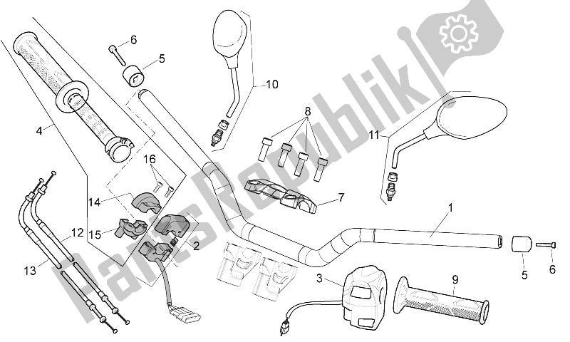 Alle onderdelen voor de Stuur - Controles van de Aprilia Shiver 750 EU 2010