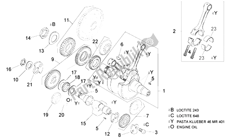 All parts for the Drive Shaft of the Aprilia RSV Tuono 1000 2006