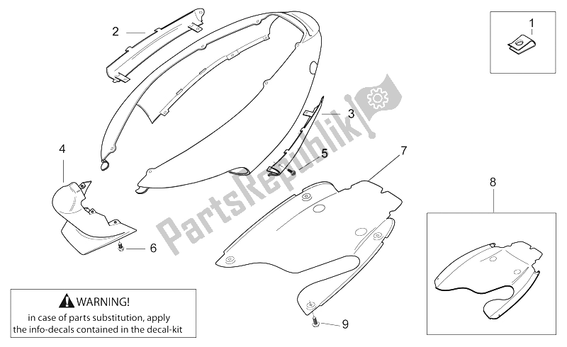 Tutte le parti per il Corpo Posteriore Ii del Aprilia SR 50 H2O 1997