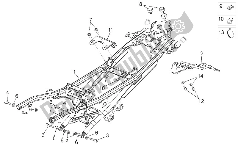 Toutes les pièces pour le Support De Selle du Aprilia Shiver 750 EU 2010