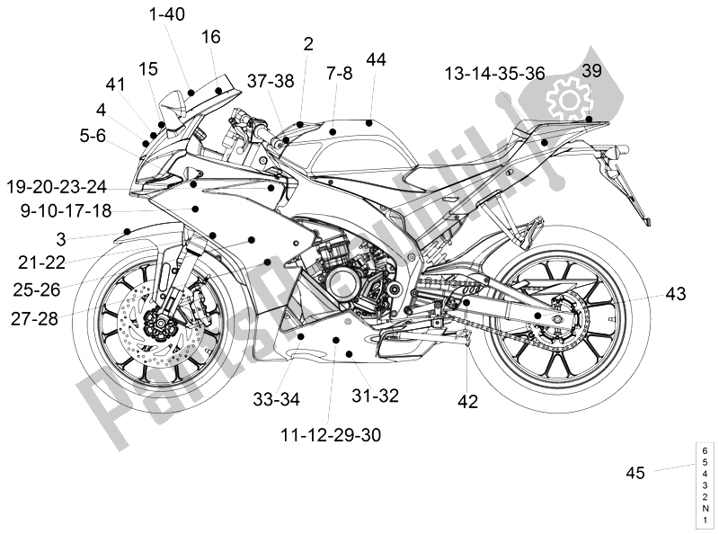 Alle onderdelen voor de Sticker van de Aprilia RS4 50 2T 2011