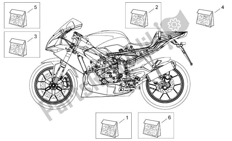 All parts for the Decal of the Aprilia RS 125 2006