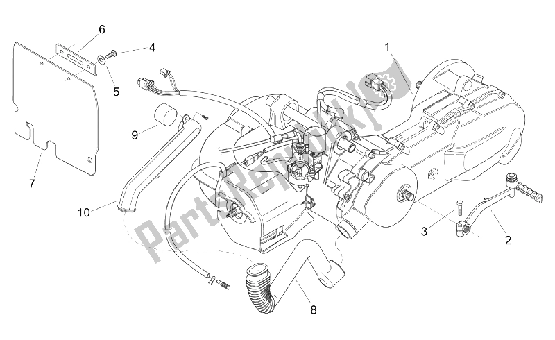 Alle onderdelen voor de Motor van de Aprilia Scarabeo 100 2T ENG Minarelli 2000