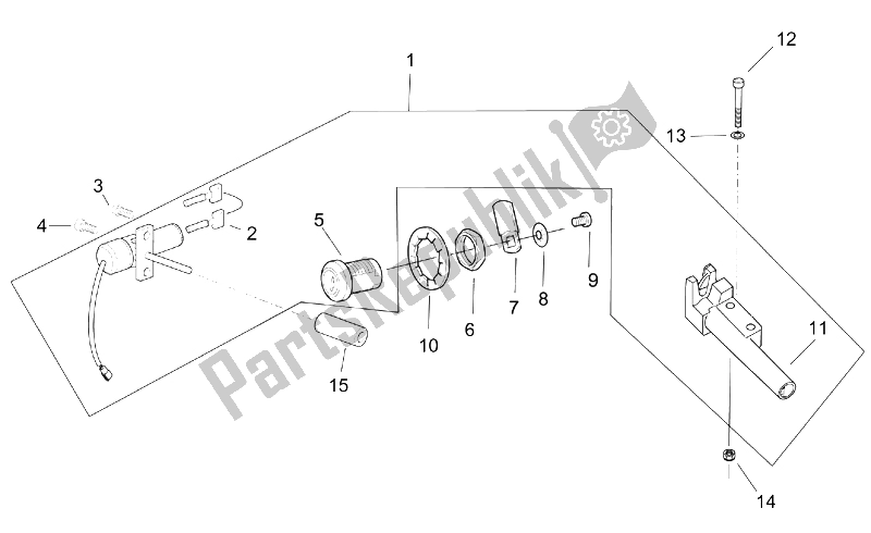 All parts for the Lock Hardware Kit of the Aprilia Leonardo 125 150 1999