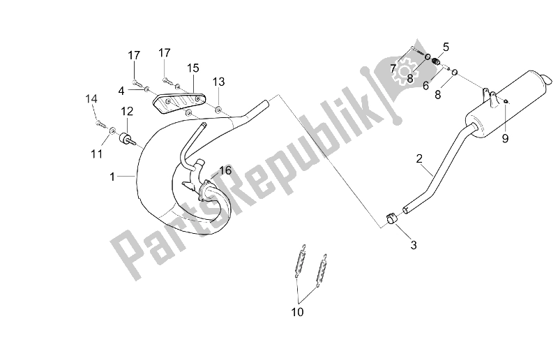 Toutes les pièces pour le Tuyau D'échappement du Aprilia MX 50 2004