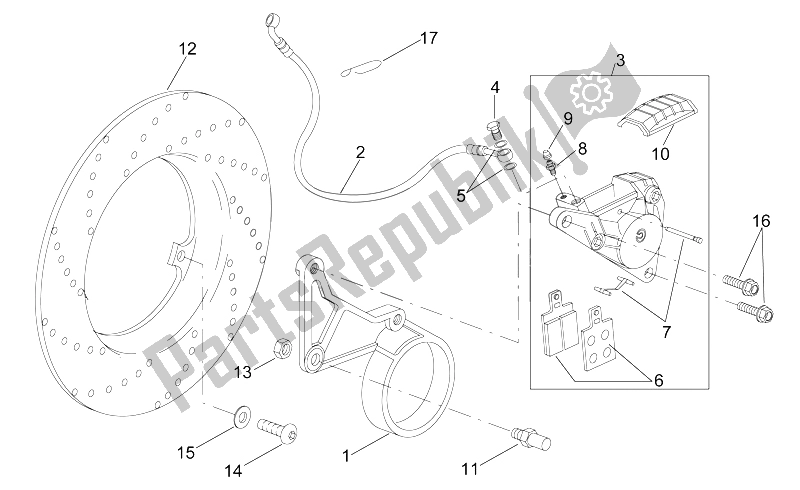 Alle onderdelen voor de Remklauw van de Aprilia RS 50 1996