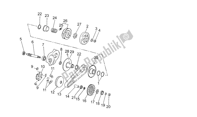 All parts for the Clutch of the Aprilia Amico LX Sport CAT 50 1992