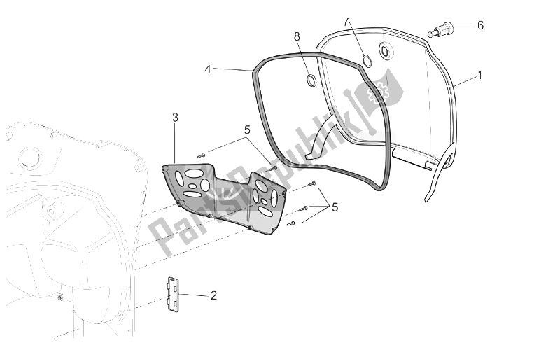 All parts for the Central Body I of the Aprilia Scarabeo 50 Ditech 2001