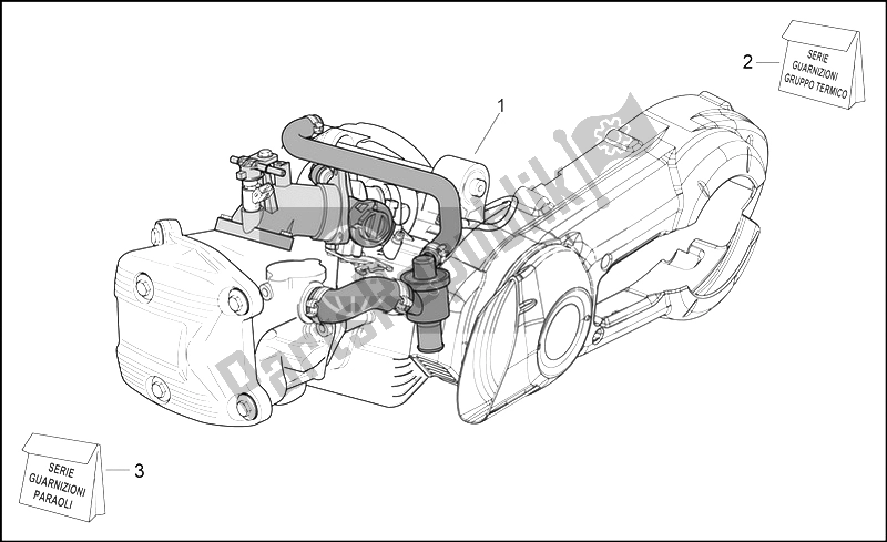 Alle Teile für das Motormontage des Aprilia Scarabeo 400 492 500 Light 2006