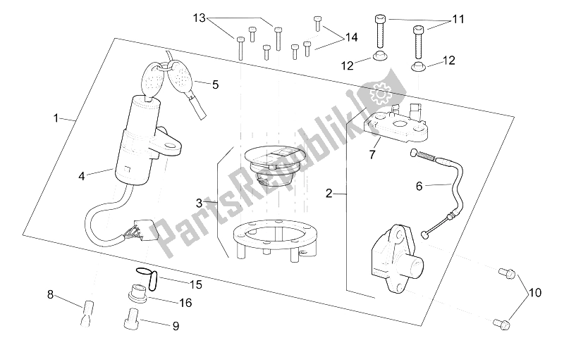 Toutes les pièces pour le Kit De Matériel De Verrouillage du Aprilia RSV Mille 1000 1998