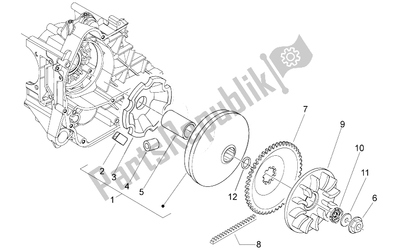 Alle Teile für das Variator des Aprilia Sport City ONE 50 4T 2V E2 2008