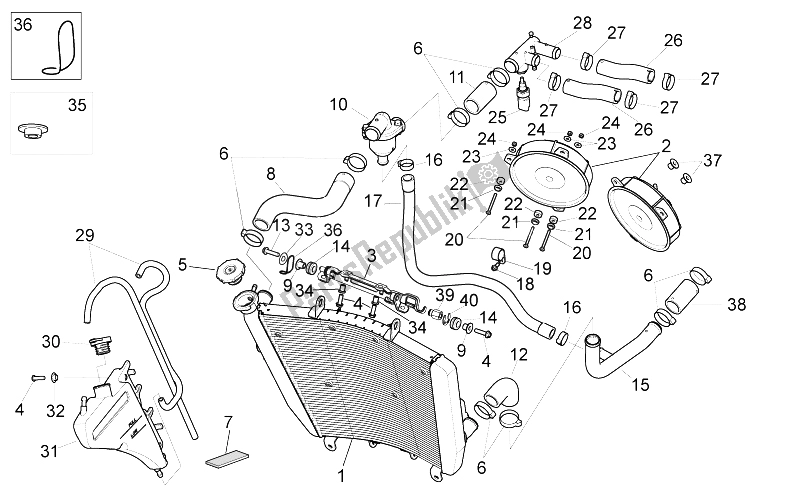 Tutte le parti per il Sistema Di Raffreddamento del Aprilia RSV4 Aprc R ABS 1000 2013