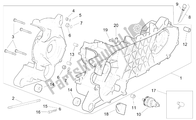 Todas as partes de Bloco Do Motor do Aprilia SR 125 150 1999