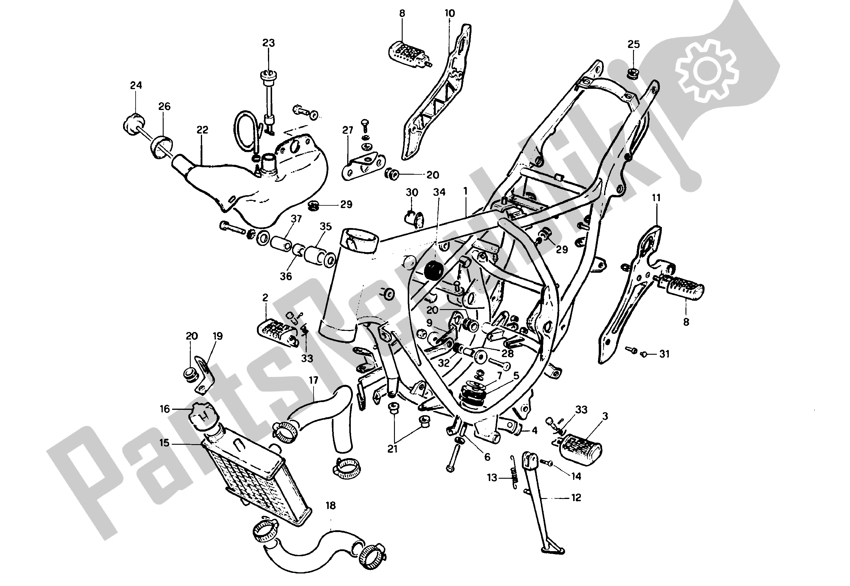 Toutes les pièces pour le Cadre du Aprilia Red Rose 125 1988 - 1990