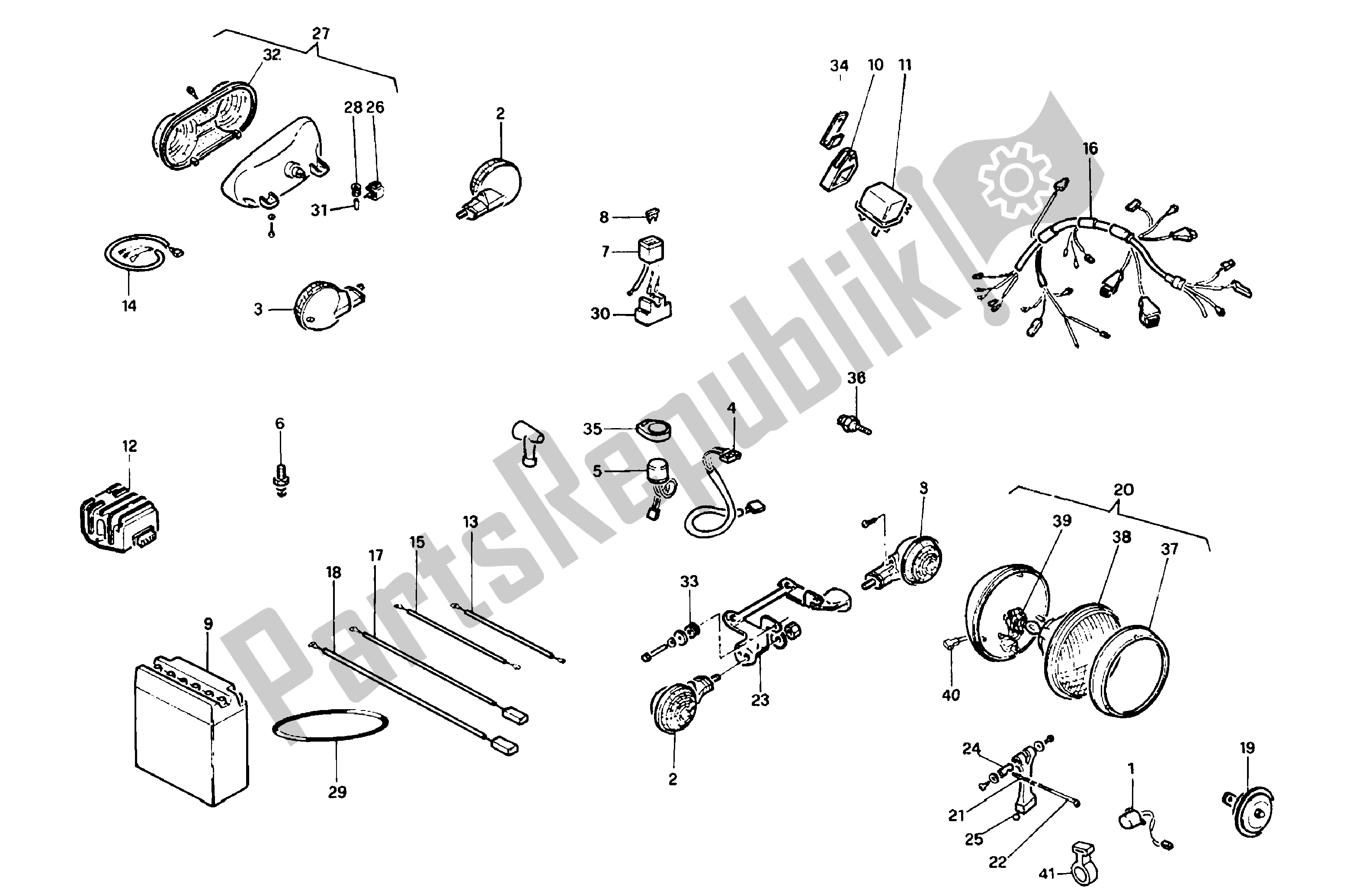 Tutte le parti per il Sistema Elettrico del Aprilia Red Rose 125 1991