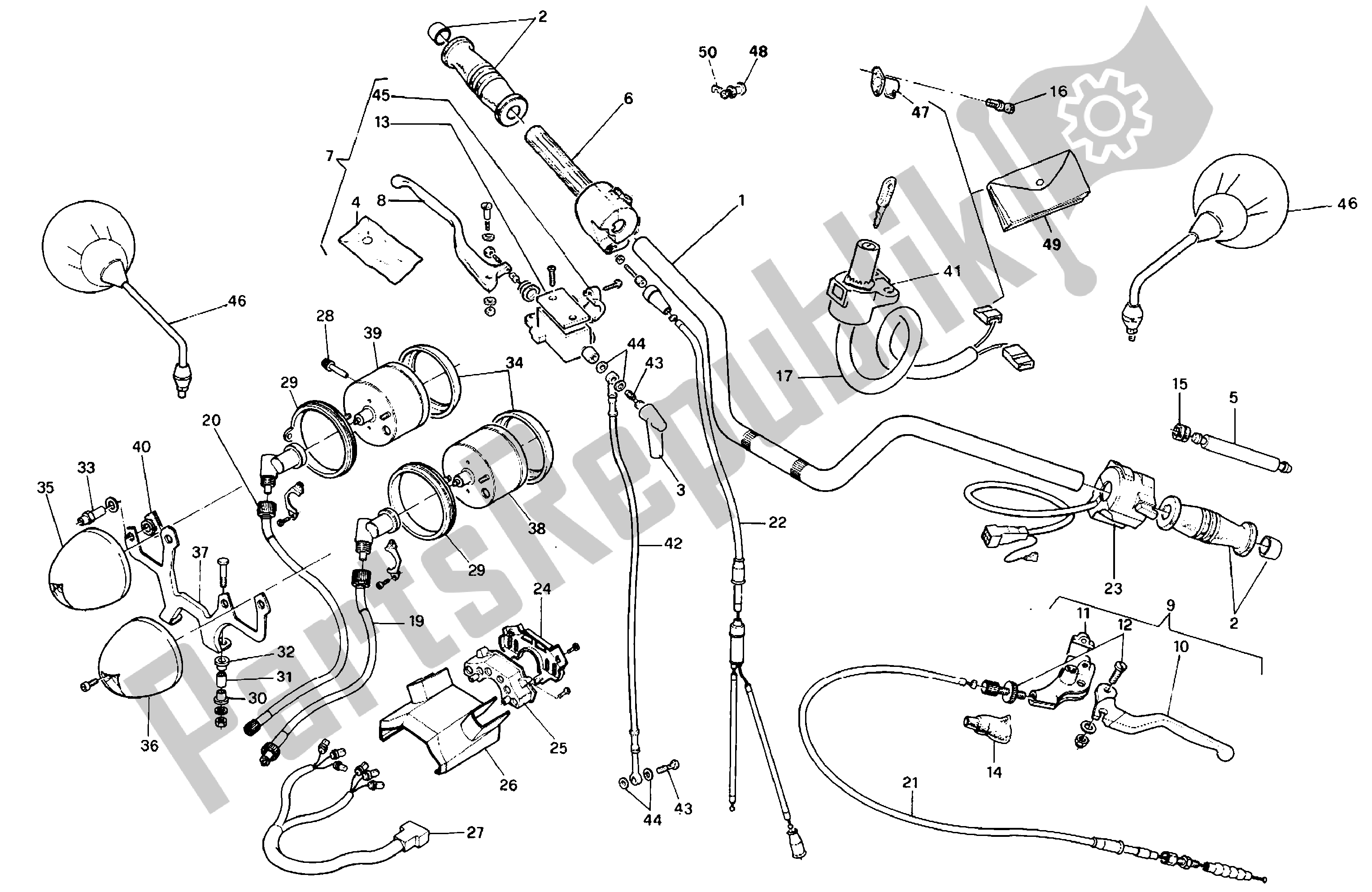 All parts for the Handle Bars And Commands of the Aprilia Red Rose 125 1991