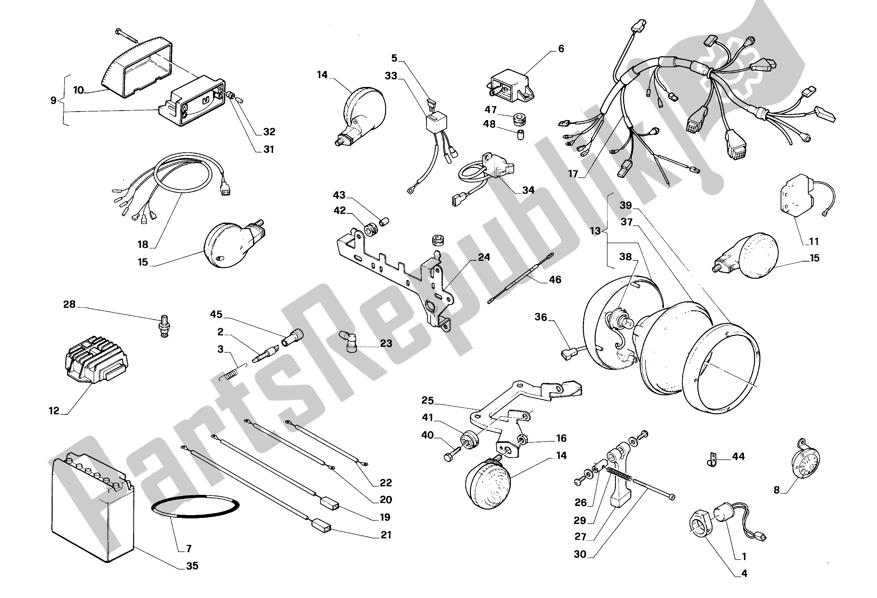 All parts for the Electrical System of the Aprilia Red Rose 50 1991