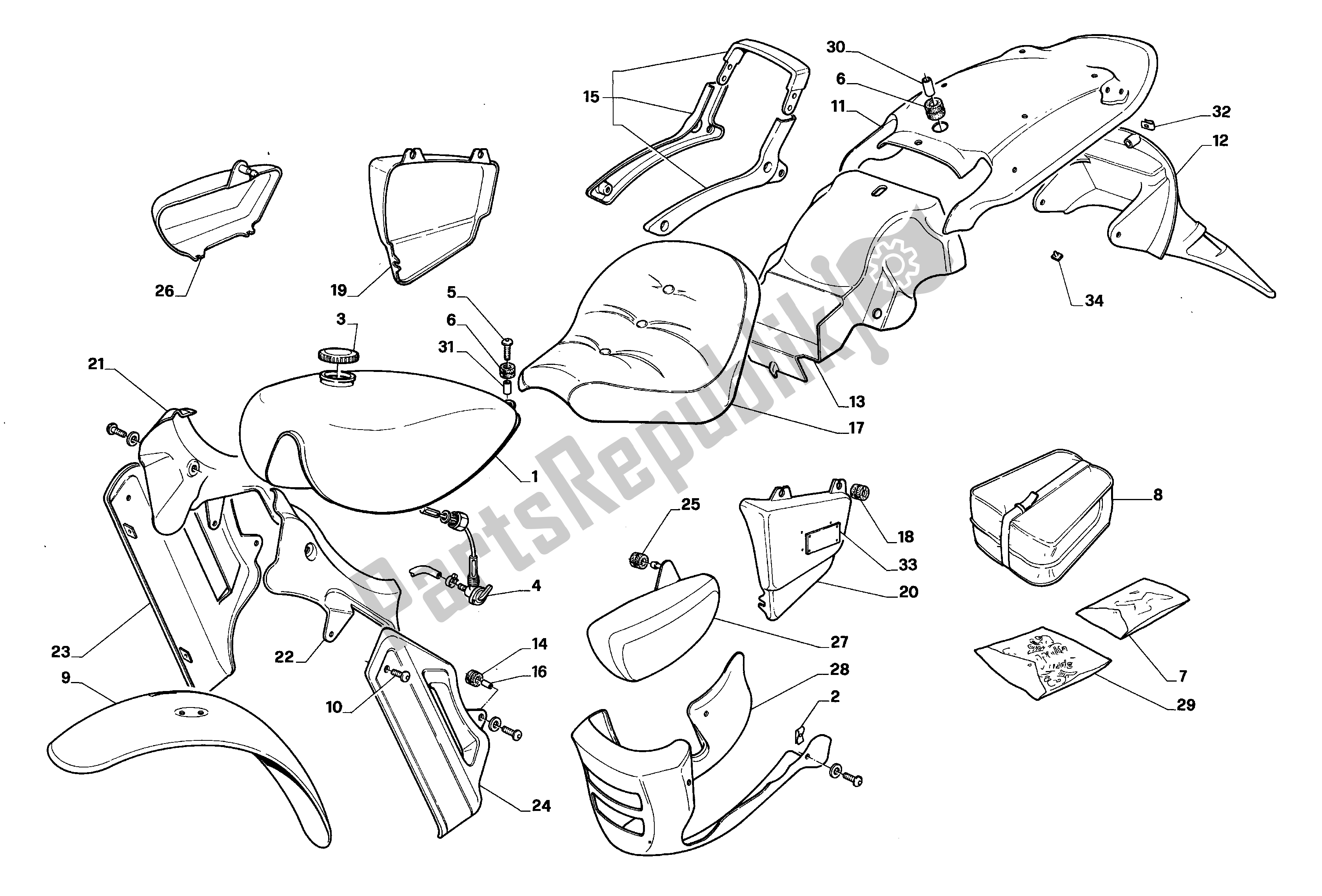 Tutte le parti per il Corpo del Aprilia Red Rose 50 1991