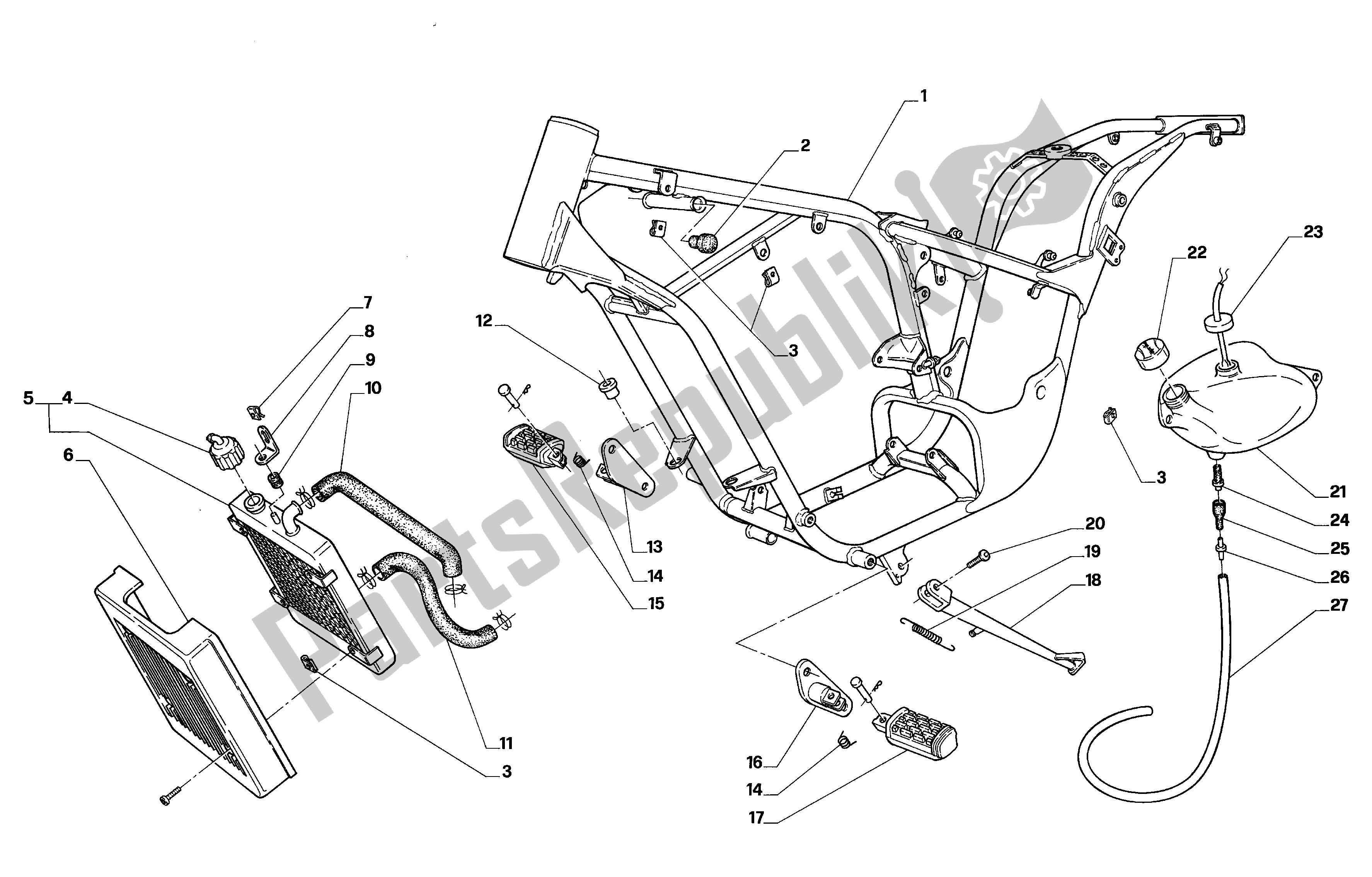 Toutes les pièces pour le Cadre du Aprilia Red Rose 50 1992