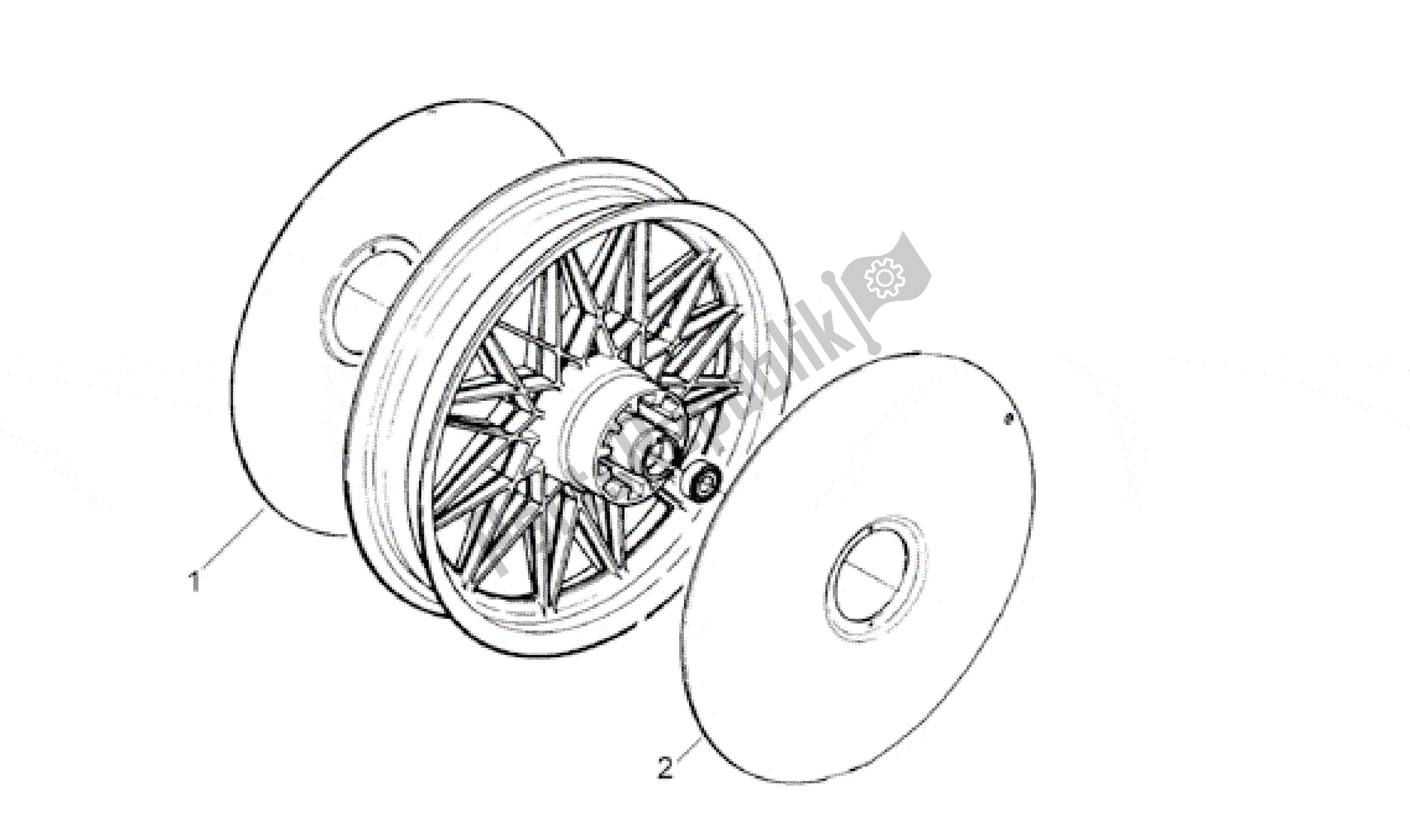 All parts for the Rear Wheel Cap of the Aprilia Classic 50 1992 - 1999