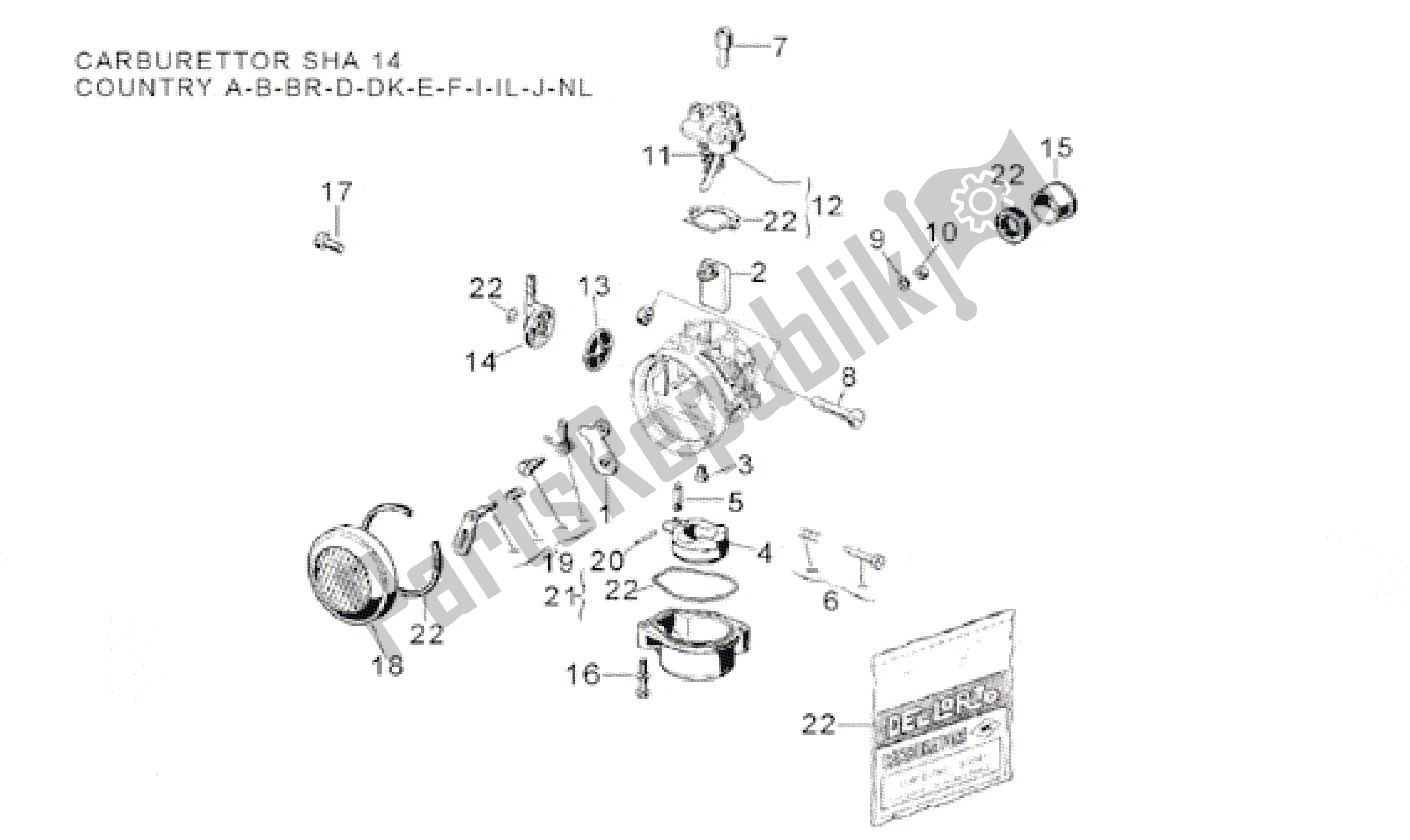 Alle onderdelen voor de Carburateur Ii van de Aprilia Classic 50 1992 - 1999