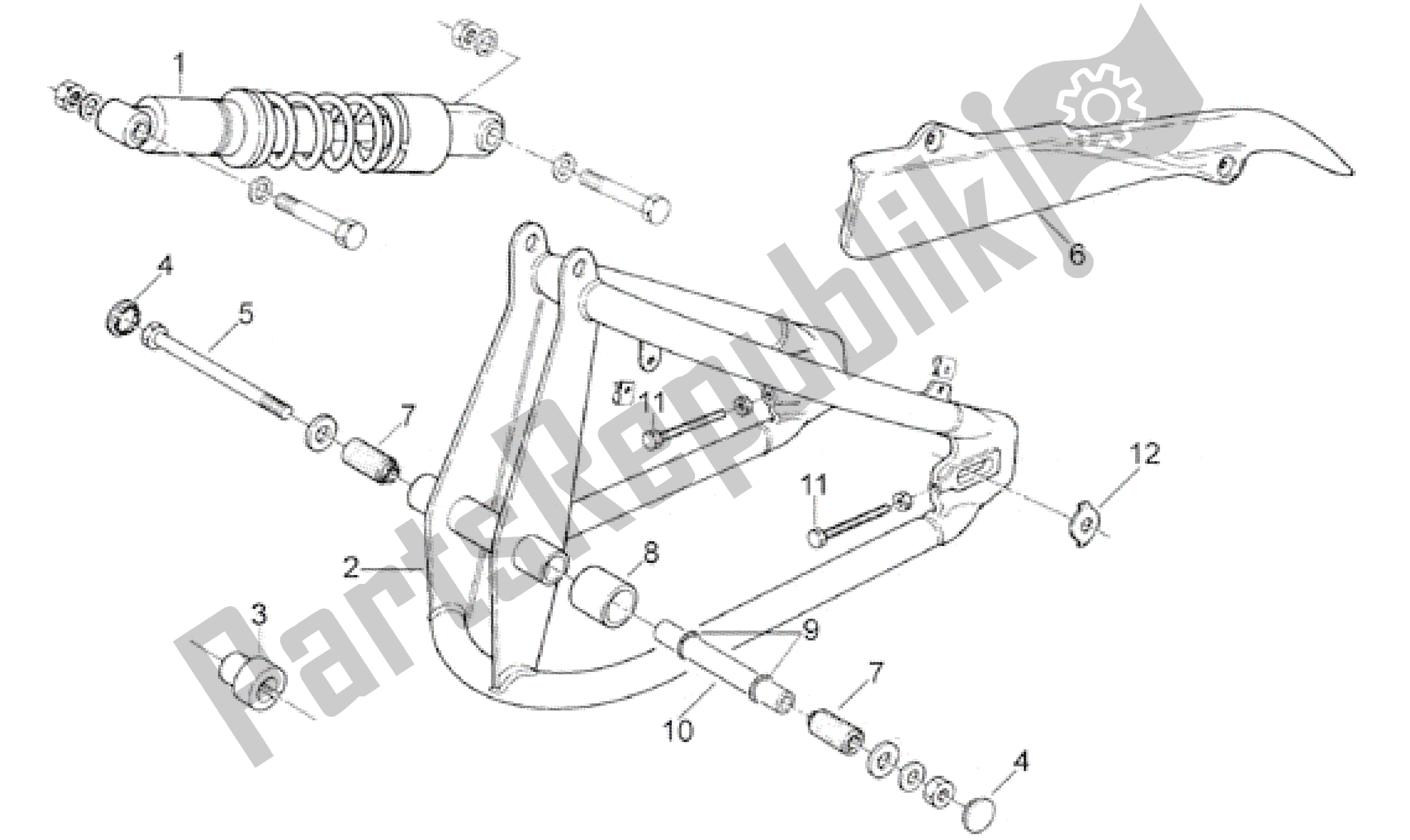 All parts for the Swing Arm - Shock Absorber of the Aprilia Classic 50 1992 - 1999