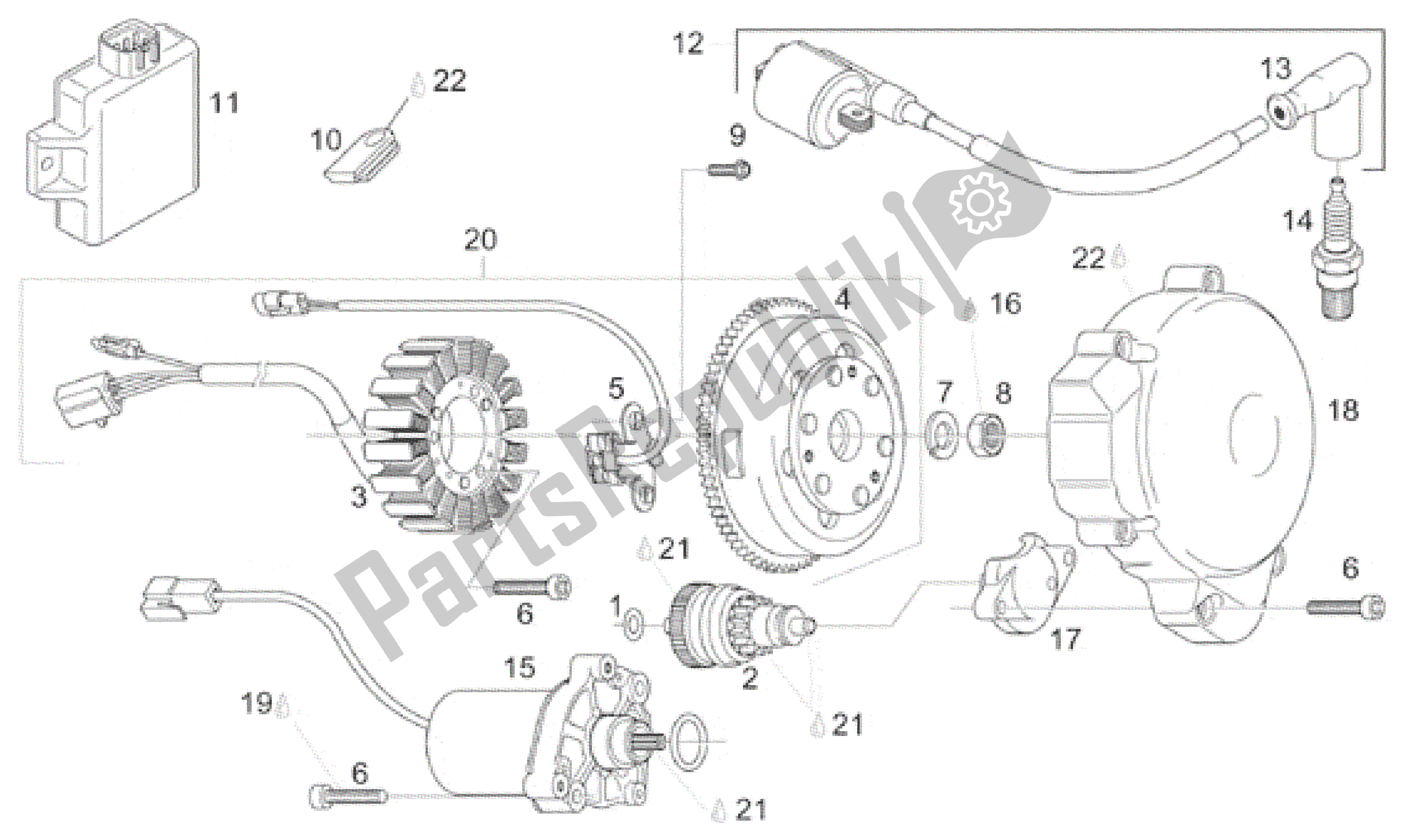 All parts for the Ignition Unit of the Aprilia Classic 125 1995 - 1999