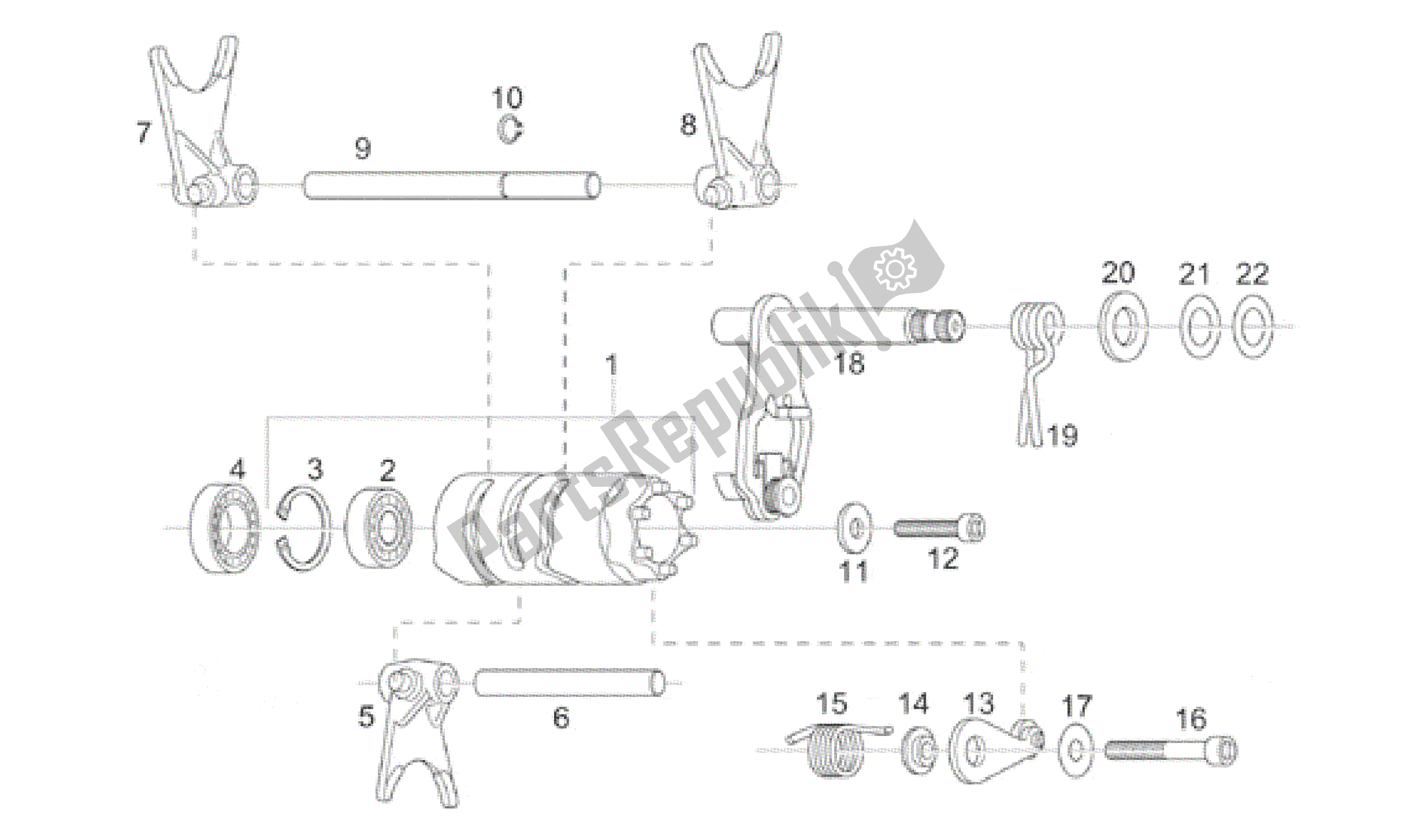 All parts for the Grip Shift of the Aprilia Classic 125 1995 - 1999