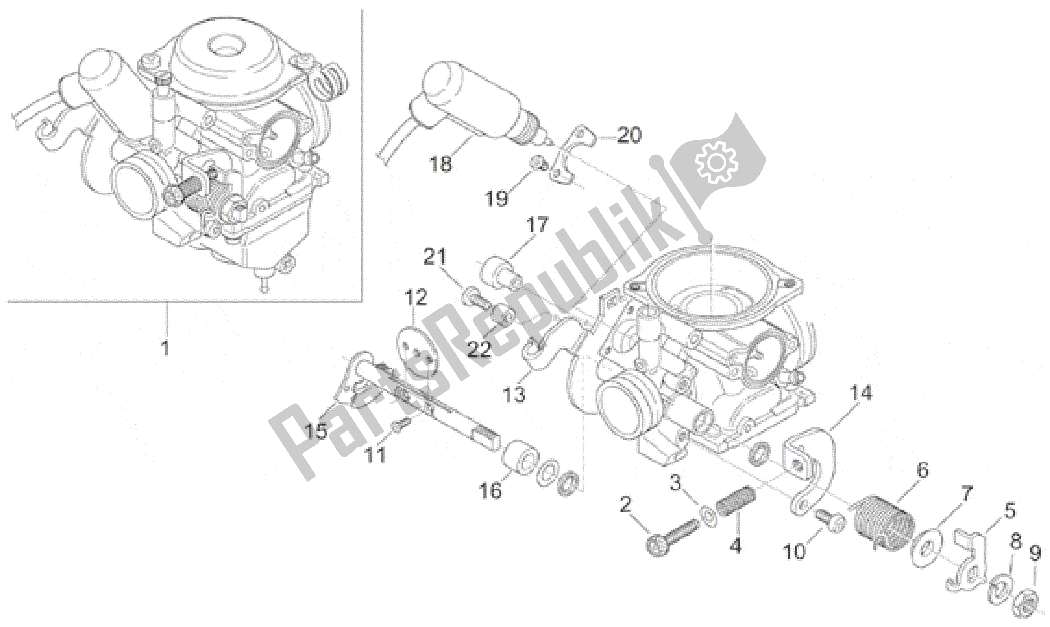 All parts for the Carburettor Ii of the Aprilia Leonardo 125 1996 - 1998